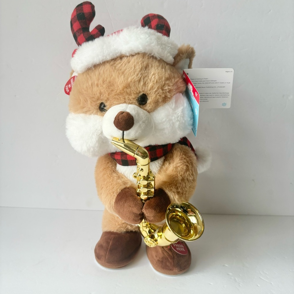 Cuddle Barn Jazzy Antlers Animated Musical Christmas Plush